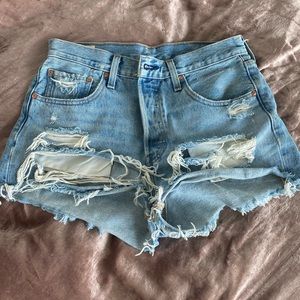 Levi’s 501 high rise denim shorts